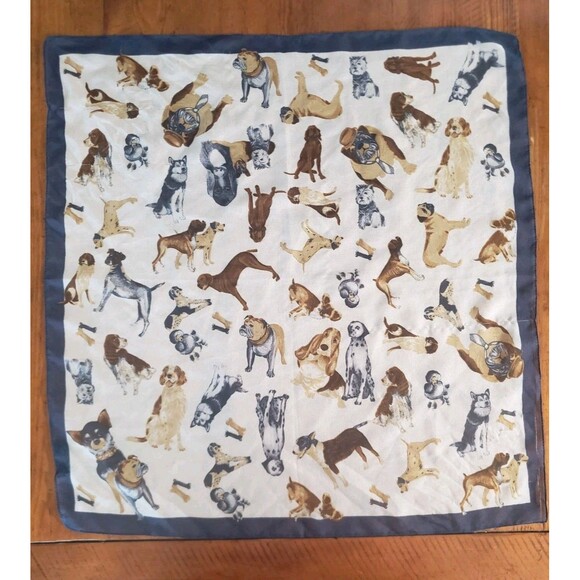 CEJON Scarf w/Dog Print Hound Poodle Bulldog Scotty Spaniel Setter Pointer 20x20 - Picture 6 of 7